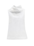 Matchesfashion.com Jil Sander - Roll-neck Cotton-poplin Top - Womens - White