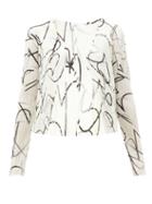 Matchesfashion.com Pleats Please Issey Miyake - Squiggle-print Technical-pleated Cardigan - Womens - White Black