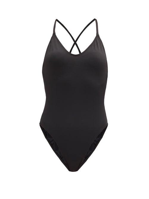 Matchesfashion.com Norma Kamali - Fara Scoop-neck Crossover-back Swimsuit - Womens - Black