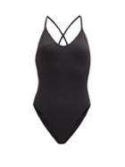 Matchesfashion.com Norma Kamali - Fara Scoop-neck Crossover-back Swimsuit - Womens - Black
