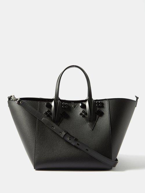 Christian Louboutin - Cabachic Small Spike-embellished Leather Tote Bag - Womens - Black
