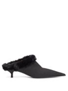 Matchesfashion.com Balenciaga - Faux-fur Lined Kitten Heels - Womens - Black