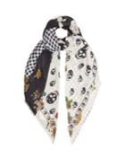 Alexander Mcqueen Skull And Floral-print Scarf