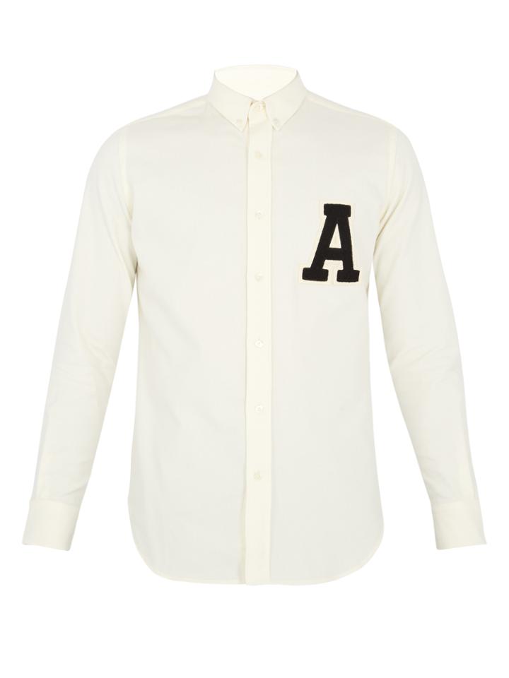 Ami A-appliqu Brushed-cotton Shirt