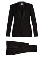 Matchesfashion.com Saint Laurent - Shawl Collar Satin Trimmed Wool Tuxedo - Mens - Black