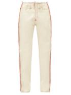 Matchesfashion.com Maison Margiela - Raw-cut Topstitched Straight-leg Jeans - Mens - White