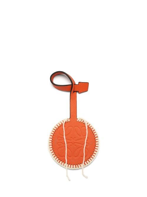 Matchesfashion.com Loewe - Macram Stitched Leather Charm - Womens - Orange White