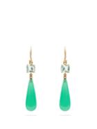 Irene Neuwirth Diamond & Emerald Gold Earrings