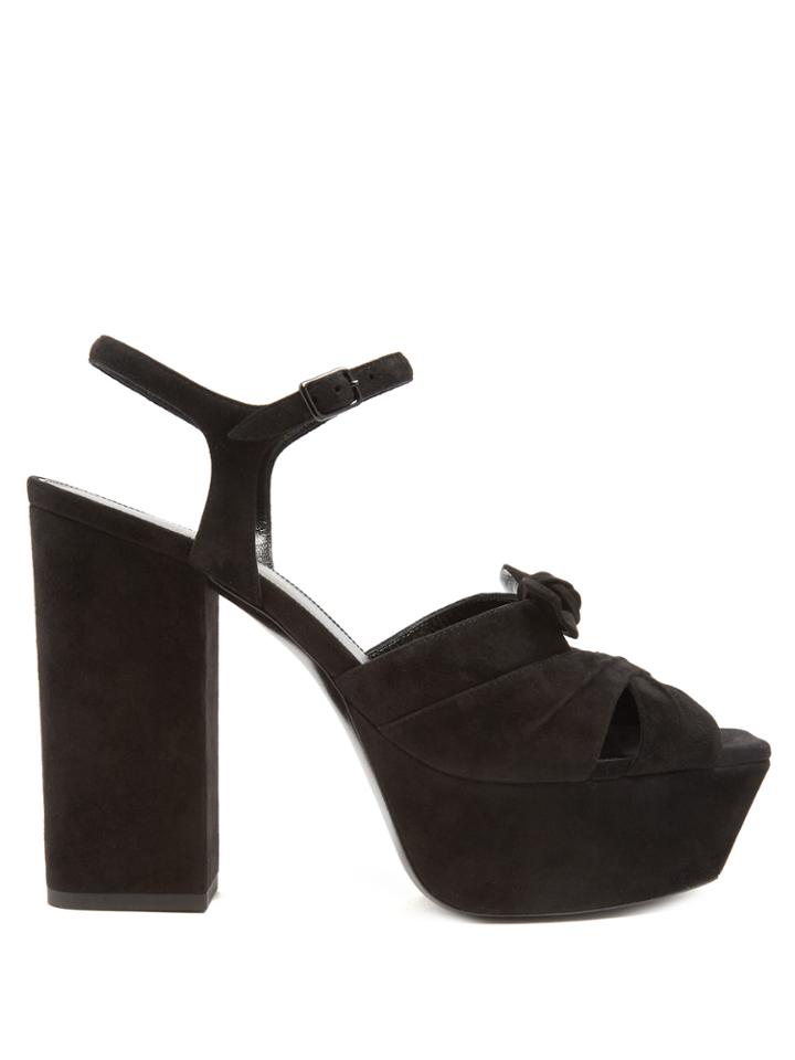 Saint Laurent Farrah Suede Platform Sandals