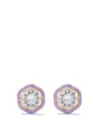Bea Bongiasca - Candy Flower Crystal, Enamel & 9kt Gold Earrings - Womens - Purple