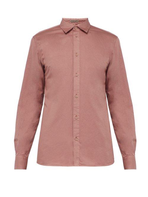Matchesfashion.com Bottega Veneta - Overdyed Cotton Shirt - Mens - Pink