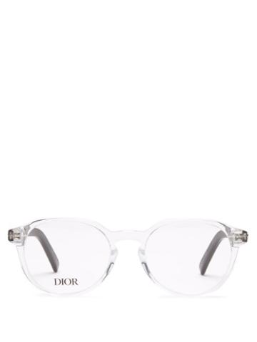 Mens Eyewear Dior - Dioressential Round Acetate Glasses - Mens - Clear