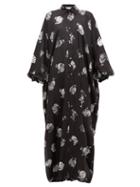 Matchesfashion.com Lanvin - Logo Print Silk Dress - Womens - Black White