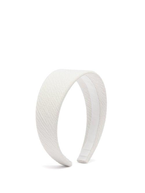 Matchesfashion.com Emilia Wickstead - Wide Crepe-cloqu Headband - Womens - White
