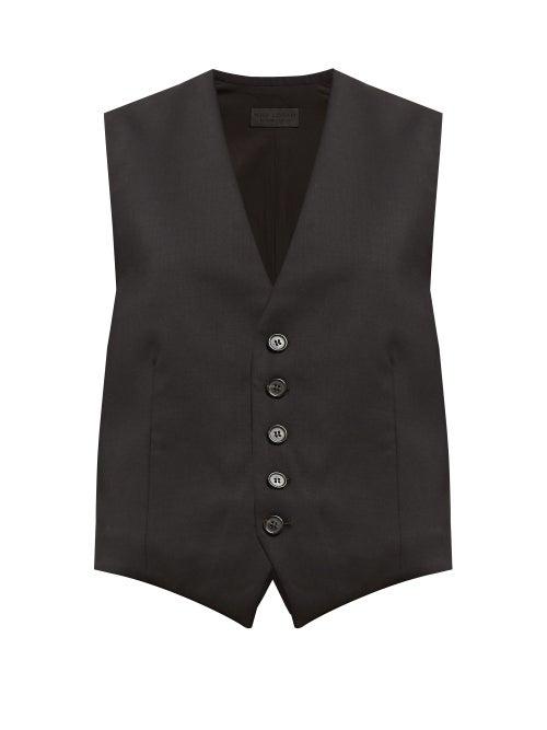 Matchesfashion.com Nili Lotan - Angelina Tailored Twill Waistcoat - Womens - Black