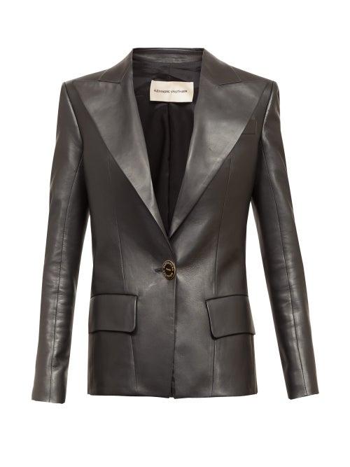 Matchesfashion.com Alexandre Vauthier - Single-breasted Leather Jacket - Womens - Black