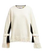 Matchesfashion.com 2 Moncler 1952 - Fringed Cotton Blend Sweater - Womens - Cream