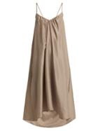 Matchesfashion.com Loup Charmant - Cross Over Back Silk Dress - Womens - Beige