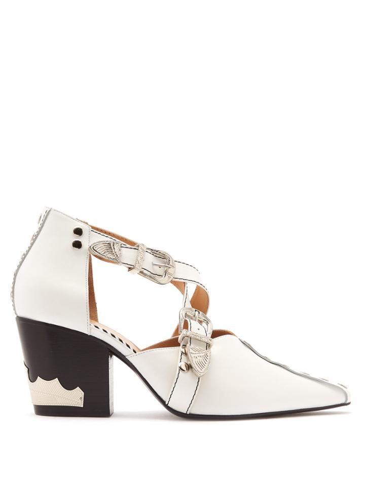 Toga Buckle-strap Leather Ankle Boots