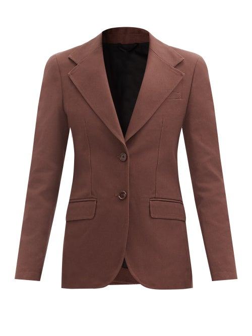 Matchesfashion.com Raf Simons - Single-breasted Cotton-canvas Jacket - Womens - Brown