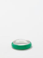 Fry Powers - Green Grass Enamel & Sterling Silver Ring - Womens - Green Multi