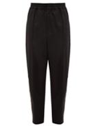 Matchesfashion.com Y-3 - Wide Leg Wool Satin Track Trousers - Mens - Black White