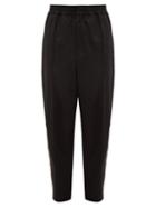 Matchesfashion.com Y-3 - Wide Leg Wool Satin Track Trousers - Mens - Black White