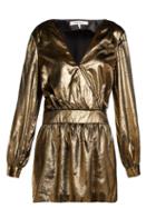 Matchesfashion.com Frame - Metallic Velvet Mini Dress - Womens - Gold