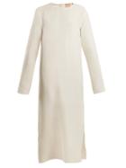 Matchesfashion.com Albus Lumen - Elle Wool And Silk Blend Dress - Womens - Cream