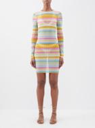 Missoni - Zigzag Long-sleeved Tulle Dress - Womens - Multi