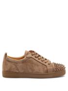 Matchesfashion.com Christian Louboutin - Louis Junior Spike-embellished Suede Trainers - Mens - Brown