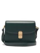 Matchesfashion.com A.p.c. - Grace Large Smooth-leather Cross-body Bag - Womens - Dark Green