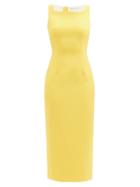 Emilia Wickstead - Cleo Cutout-back Crepe Dress - Womens - Yellow