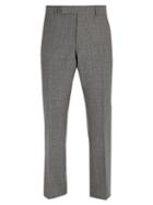 Matchesfashion.com Dunhill - Mid Rise Prince Of Wale Checked Wool Trousers - Mens - Grey