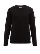Stone Island - Logo-patch Wool-blend Sweater - Mens - Black