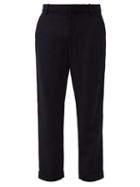 Balmain - Turn-up Cuff Crepe Trousers - Mens - Black