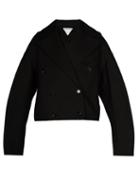 Bottega Veneta - Double-breasted Canvas Jacket - Womens - Black