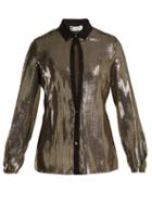 Matchesfashion.com Lanvin - Striped Silk Shirt - Womens - Black Gold