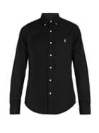 Matchesfashion.com Polo Ralph Lauren - Logo Embroidered Cotton Piqu Shirt - Mens - Black