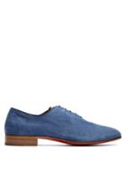 Matchesfashion.com Christian Louboutin - Alfred Soft Suede Derby Shoes - Mens - Blue