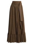 See By Chloé Waist-tie Gathered Gauze Maxi Skirt
