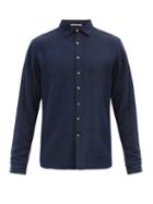 Matchesfashion.com Pro - Logo-embroidered Wool Shirt - Mens - Navy