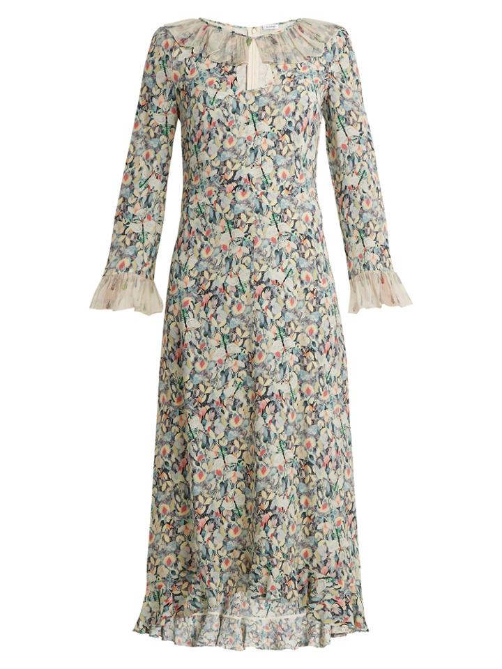 Vilshenko Cassidy Ruffle-trimmed Silk-chiffon Dress