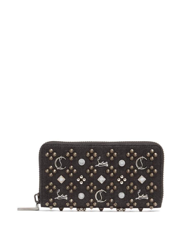 Christian Louboutin Panettone Embellished Zip-around Denim Wallet