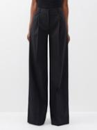 Altuzarra - Dale Pleated Wool-blend Wide-leg Trousers - Womens - Black