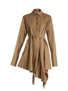 Palmer/harding Asymmetric-hem Striped Dress