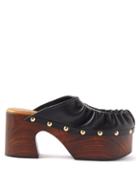 Marni - Gathered-leather Platform Clogs - Womens - Black