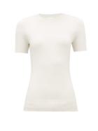 Matchesfashion.com Joostricot - Peachskin Cotton-blend Short-sleeve Sweater - Womens - Ivory