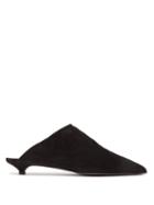 Matchesfashion.com Acne Studios - Brion Shearling Lined Suede Point Toe Mules - Womens - Black