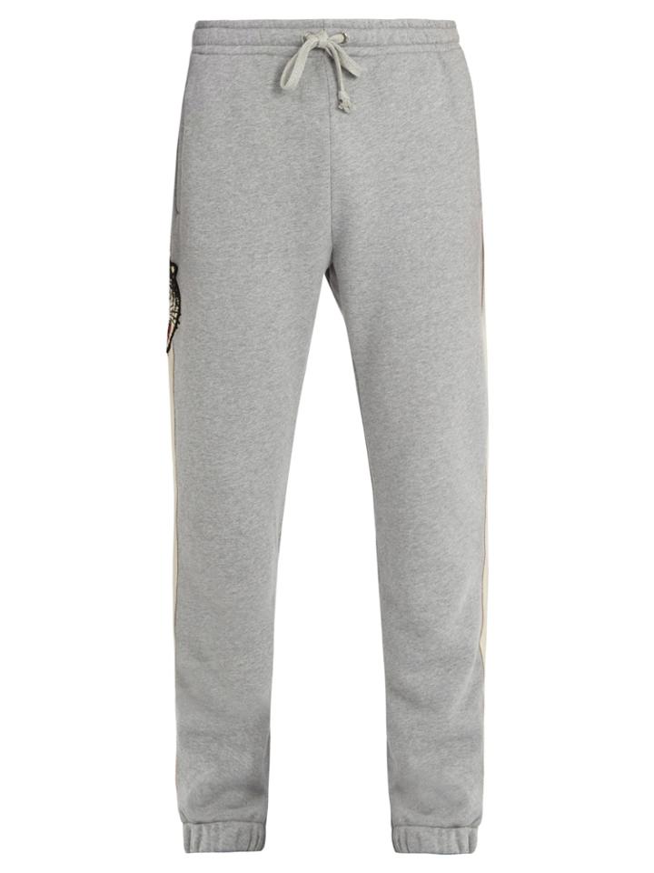 Gucci Angry Cat-appliqu Cotton Track Pants